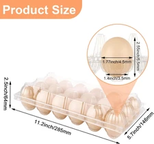 50PCS Plastic Egg Cartons 18 Count Reusable Cheap Bulk 3X6 Grids Clear Empty
