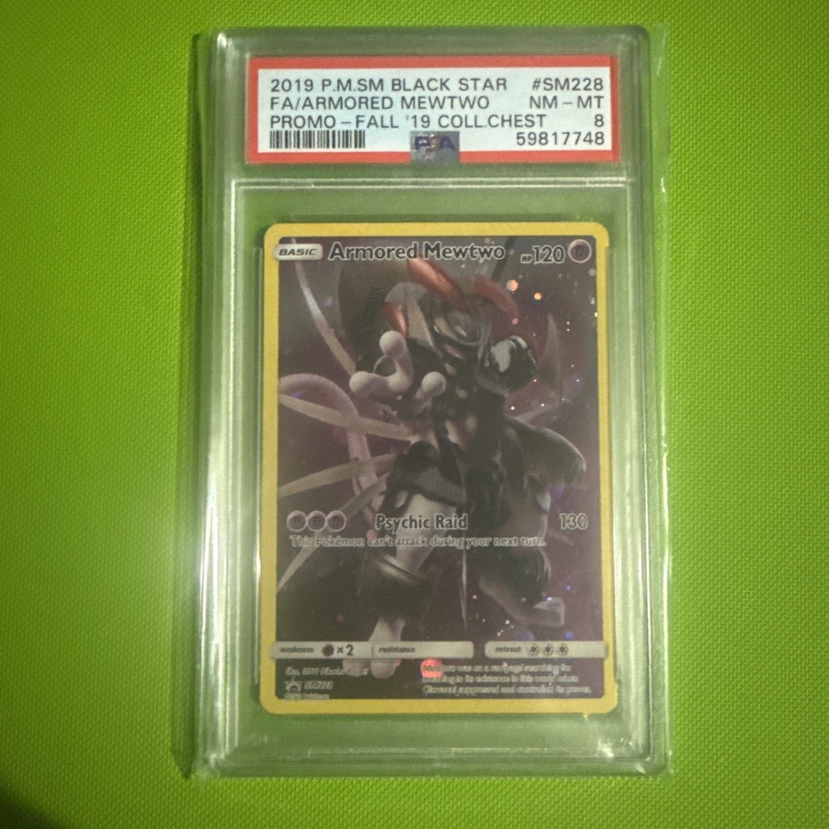 PSA 8 Armored Mewtwo SM228 Black Star Promo Pokemon 2019 Sun