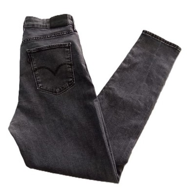 Levis 721 Premium High Rise Skinny Jeans Herren Damen M W30 W31 Grau Schwarz Stretch