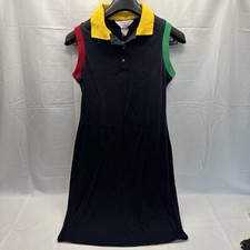 Vintage 90  s Size 9/10 Avon Fashions Sleeveless Black Dress Yellow Green Blue