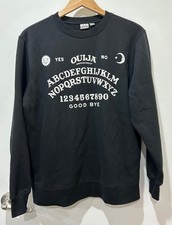Ouija Women's Size medium Long Sleeve Fleece Ouija Board Sweatshirt Black