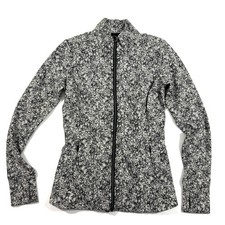 Athleta Shanti Salutation Textured Jacket Size Small Black White