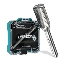 Carbide Burr Bit SB-5, Double Cut Die Grinder Bits 1/4" Shank, Tungsten Carbide