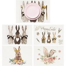 4 Stück Tischset Ostern, 30 x 45 cm Tischsets Abwaschbar, Handgenähte Bedruck...