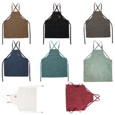 Water Resistant Multiple Pocket Work Apron for Gardening Cooking Salon Essential