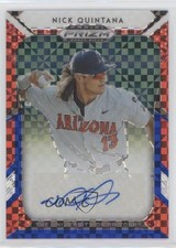 2019 Panini Prizm Draft Picks Red White & Blue 35/99 Nick Quintana #78 Auto nd3