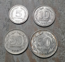 Argentina 5,10,20,50 Centavos 1957 Coin Set #32