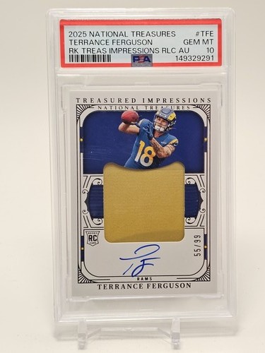 TERRANCE FERGUSON 2025 NATIONAL TREASURES RPA ROOKIE PATCH AUTO /99 PSA 10 Q3922