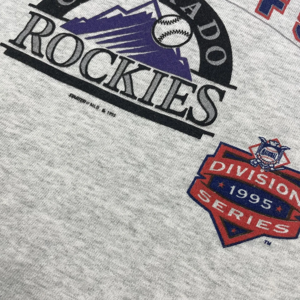 Suéter De Colección Colorado Rockies Para Hombres XL Gris MLB Béisbol Playoffs Starter Años 90 Foto 3 de 4