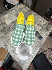 OluKai Wai'alae Slip On Men's Golf Shoes Green Plaid