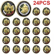 24PCS Put on the Whole Armor of God Commemorative Gold Challenge Coins Gift