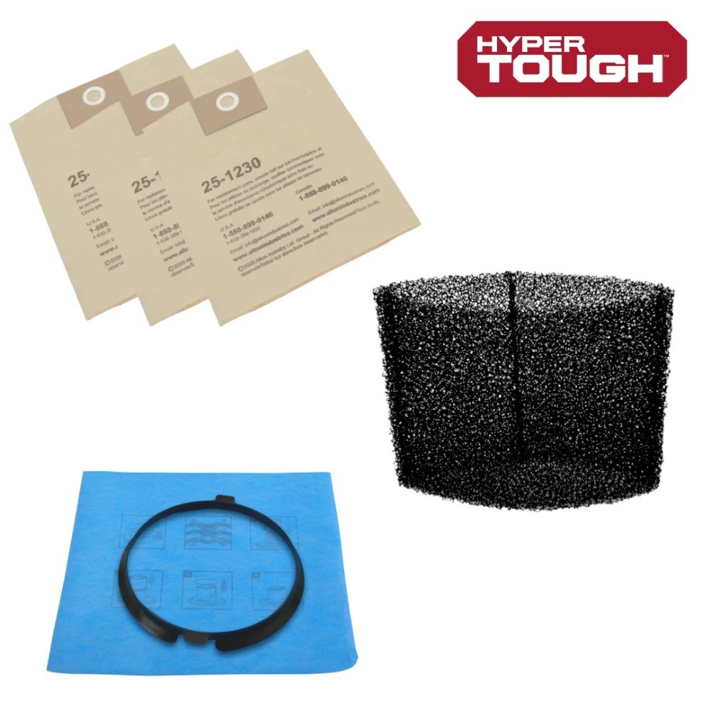 Hyper Tough 3 Gallon Wet/Dry Vac Filter Replacement Bundle