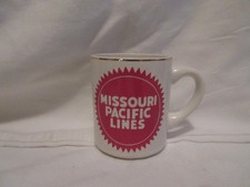 Railroad Ceramics Missouri Pacific Lines Coffee Mug with Gold Rim - Made in USA