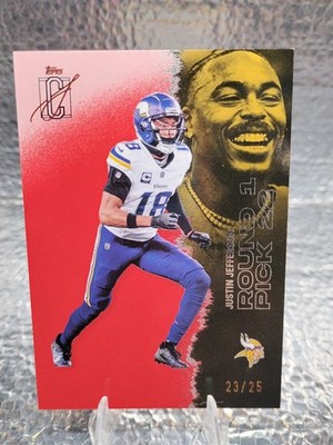 2025 topps signature class football Justin Jefferson SSP Red /25 PACK FRESH MINT