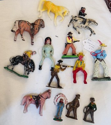 Antique Lot Horses, Cowboys, Indians: Britain s, Bergen, German Most Die cast