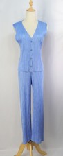 2pc Set PLEATS PLEASE Blue Vest  Pants 274 9409