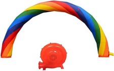 NEW 20 10ft Inflatable Rainbow Advertising Arch with 350W Air Blower Pump Fan
