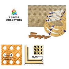 Pressed Cane Webbing Kit 3/8" Superfine Open Mesh with splines, Wedges and In...