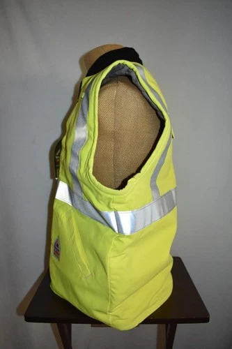 Bulwark Men's Flame Resistant Hi-Visibility Insulated Vest VMS4HV NWT image 2