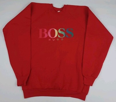 Vintage 80s Hugo Boss Multicolor Print Logo Fruit Of The Loom - Main Image