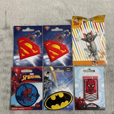 Aufnäher Bügelbild Spiderman Superman Batman Marvel DC Universe Warner Bros Rare