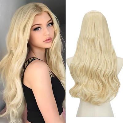 Clip in U Part Hair Extensions Synthetic Long Wavy Curly Thick