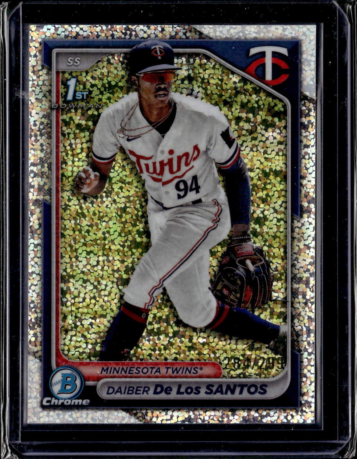 2024 Bowman Chrome #BCP-185 Daiber De Los Santos Prospects Speckle #/299