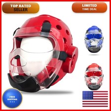 Generic Hyjj Taekwondo Helmet Removable Face Shield Soft Headgear For Martial
