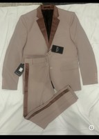 Pink Velvet Mens Two Piece Suit Set Blazer 38 Pants Is 32 Boohooman