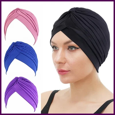Stretchy Knot Twist Turban Bandanas Women Headscarf Bonnet Muslim Hijab - Photo 1/4