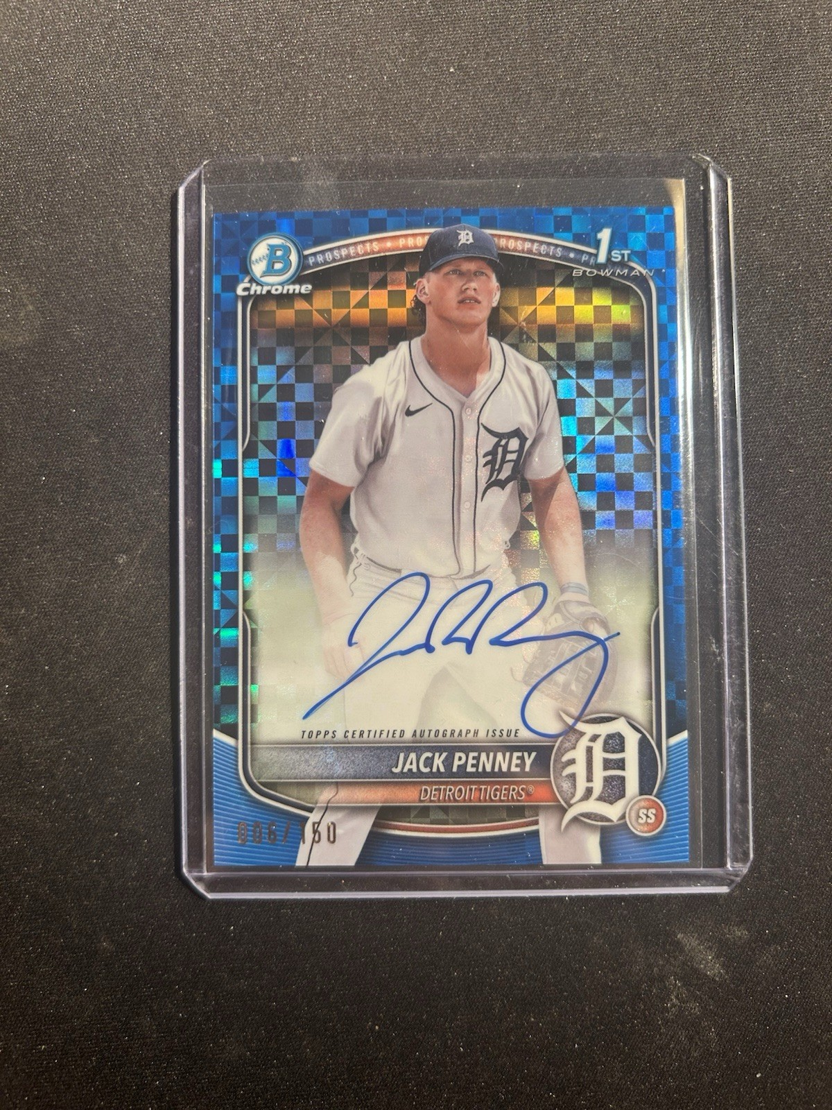 2025 Bowman Jack Penney 1st Chrome Blue X-Fractor Auto Autograph /150 SP CPA-JPY