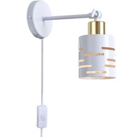 Led Wandleuchte E27 Weiß Gold Schalter & Stecker Verstellbar Lampe Masterled