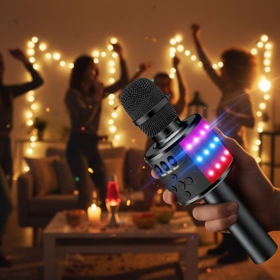 Ultimate Bluetooth Karaoke Microphone for Parties - LED Light Show, Compact Size