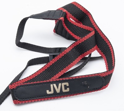 JVC Kameragurt carrying strap schmal gestreift in Schwarz Rot universal 