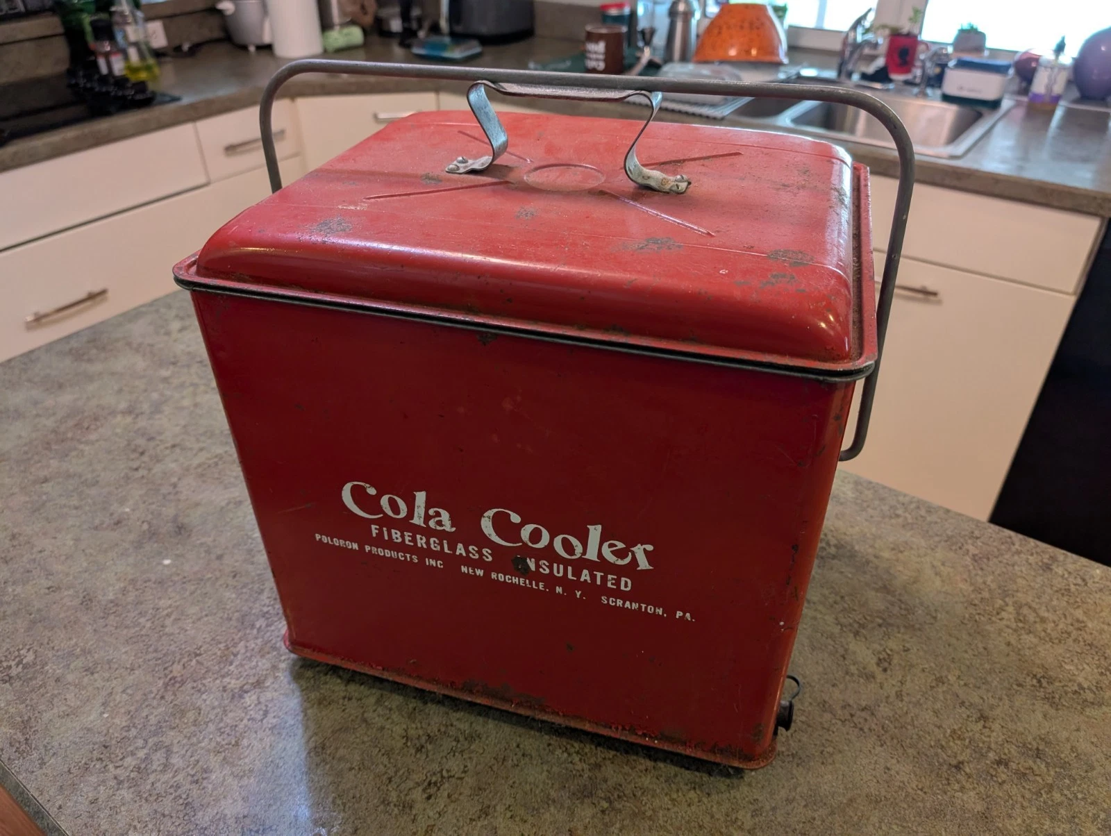 Vintage Red Cola Cooler Fiberglass Insulated Poloron