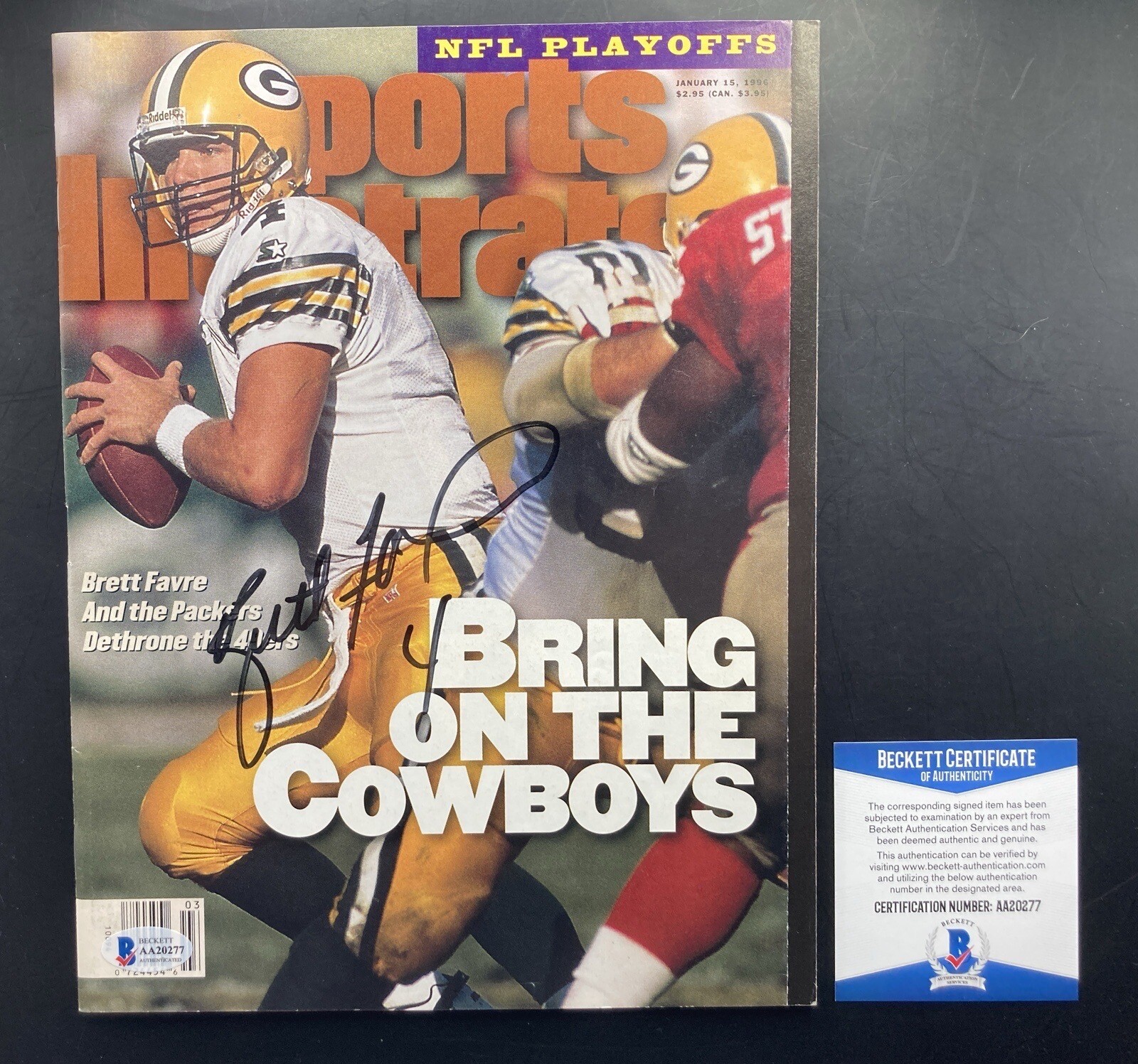 Brett Favre Autographed Signed Green Bay Packers BAS 1st Sports Illustrated Cover Newsstand 