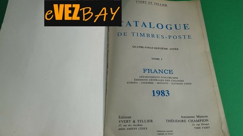TIMBRES DE FRANCE 1983 Tome1 – YVERT ET TELLIER Catalogo francobolli francesi - Picture 3 of 3