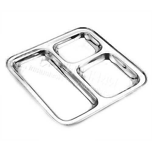 Stainless Steel 5/3 Compartment Food Serving Dish Indian Large Dinner Plate uk - Picture 4 of 4