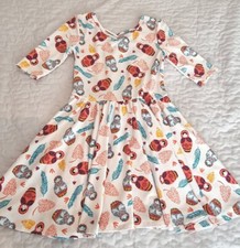 Dot Smile Girls 3 4 White China Doll Ballerina Twirl Dress Leaves NWT