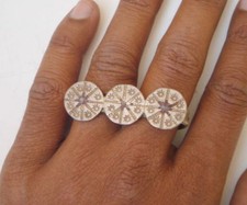 vintage antique collectible tribal old silver double ring rajasthan india jewelr