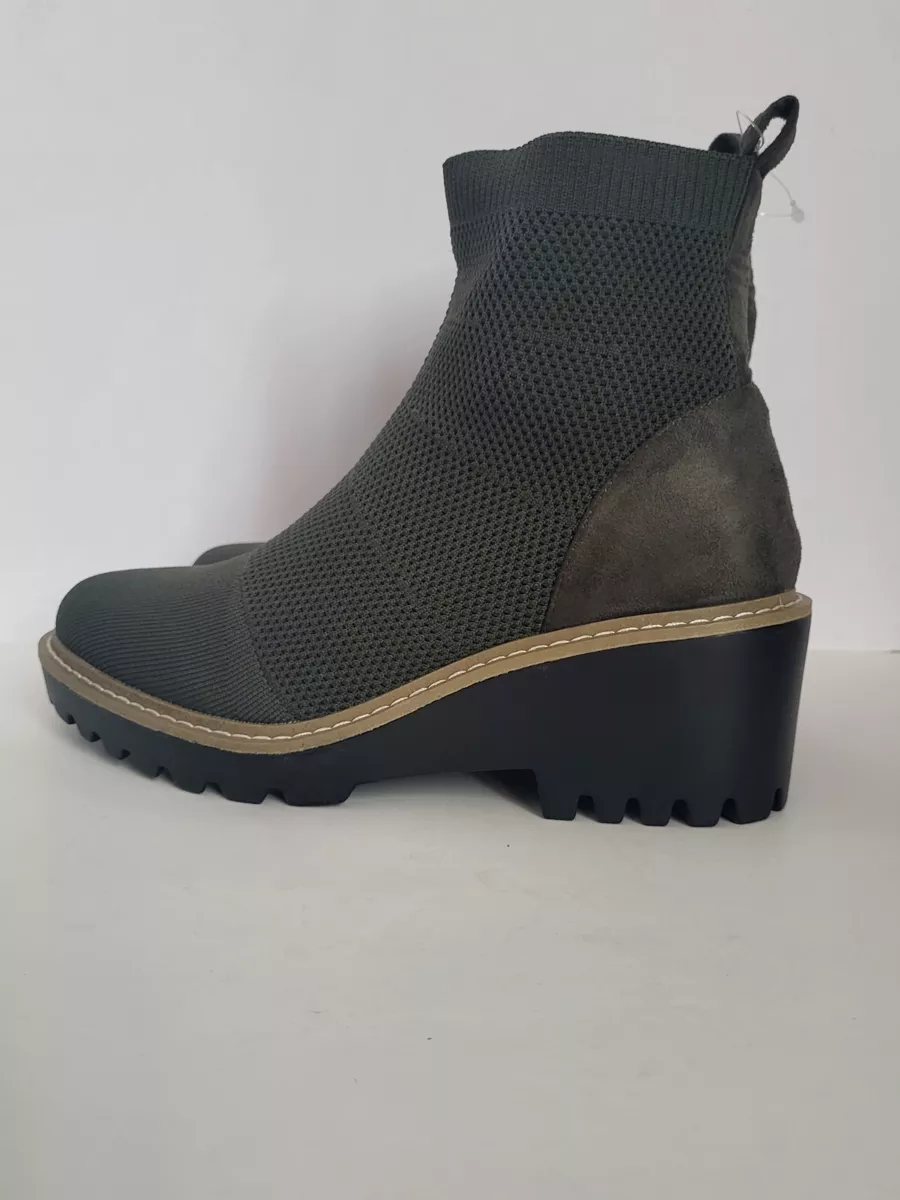 Nicole Miller LELE Women s Chelsea Wedge Ankle Gray Boots Size 9