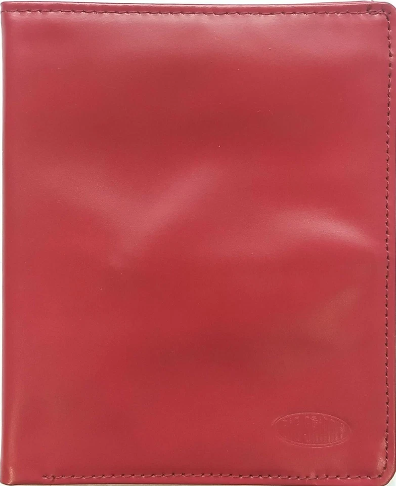 Auténtica Cartera Grande Ajustada Original Traveler Doble Plegable en Cuero Rojo Foto 4 de 4