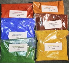 Testproben je 100g-6 verschiedene Farbt&ouml;ne, Eisenoxid Farbpigmente, Pulver