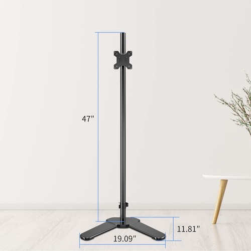 Single Monitor Mount Extra Long Monitor Stand 47 Inch Pole Black Stand Monitor D - Picture 5 of 7