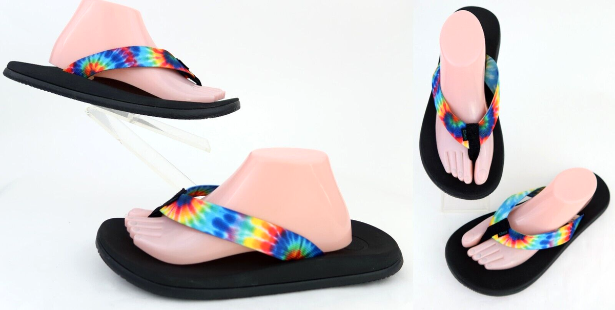 Chaco Mens Chillos Flip Flops Dark Tie Dye Sz 12 MINT  display picture 1