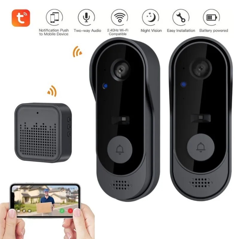 Video Doorbell Wireless Door Bell Phone PIR Intercom Security Camera-image