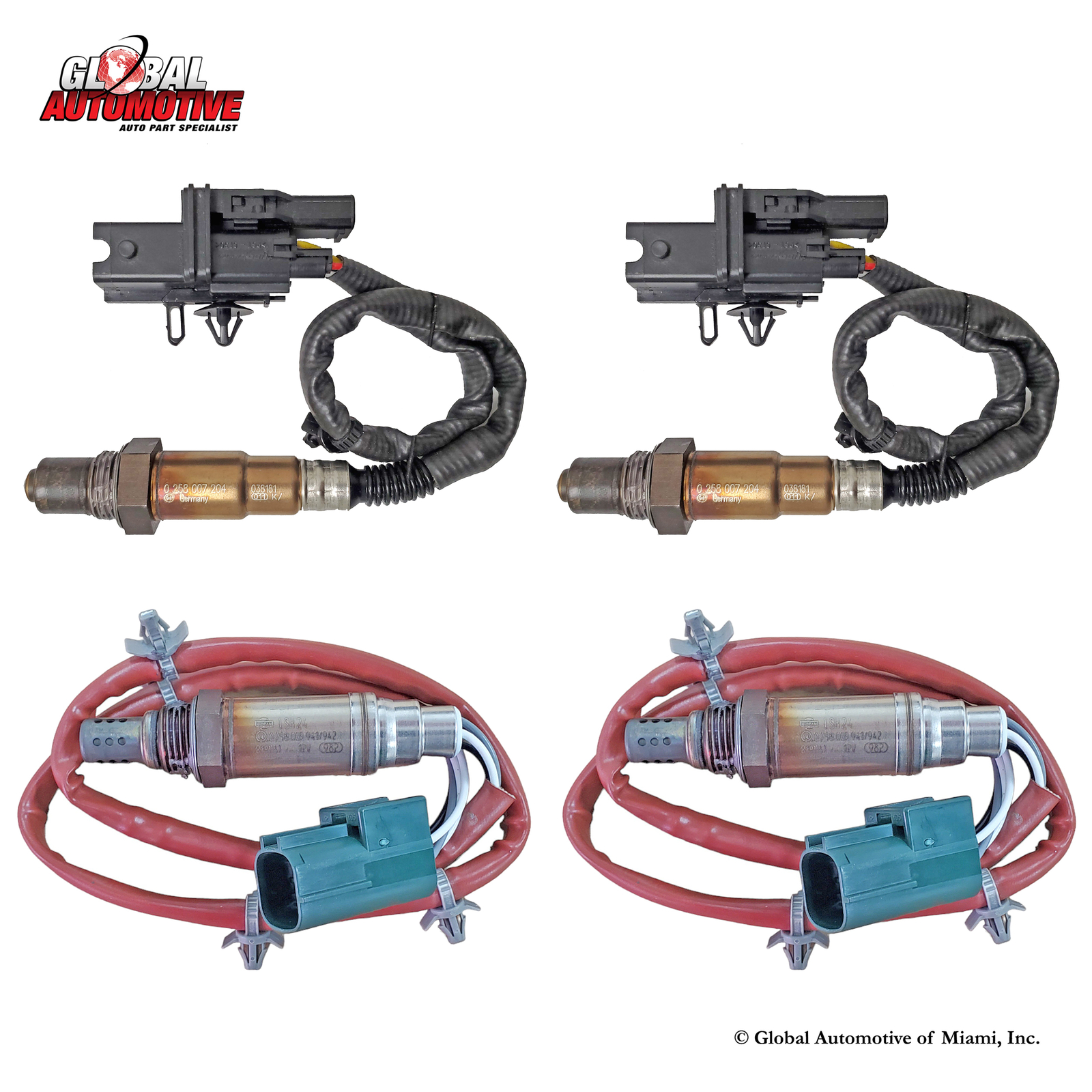 Set of 4 Bosch Oxygen O2 Sensor for 2004 2005 2006 Nissan Titan Pickup V8 5.6L