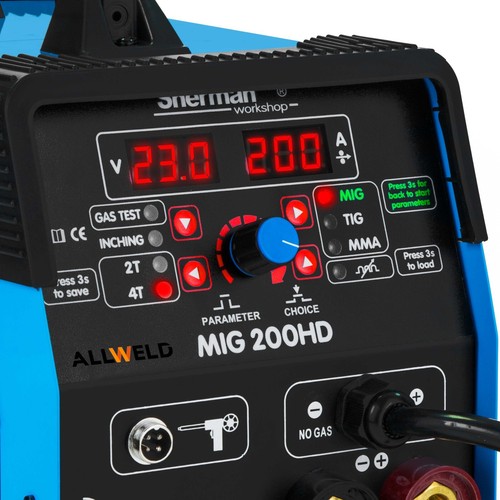 FULLY SYNERGISTIC 200A PROTECTIVE GAS WELDING DEVICE MIG MAG TIG MMA SOLDERING WELDERS - 200HD - Picture 5 of 7
