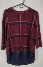 Apt. 9 Tunic Shirt Women's Size S Long Sleeve Pullover Stretch Multicolor