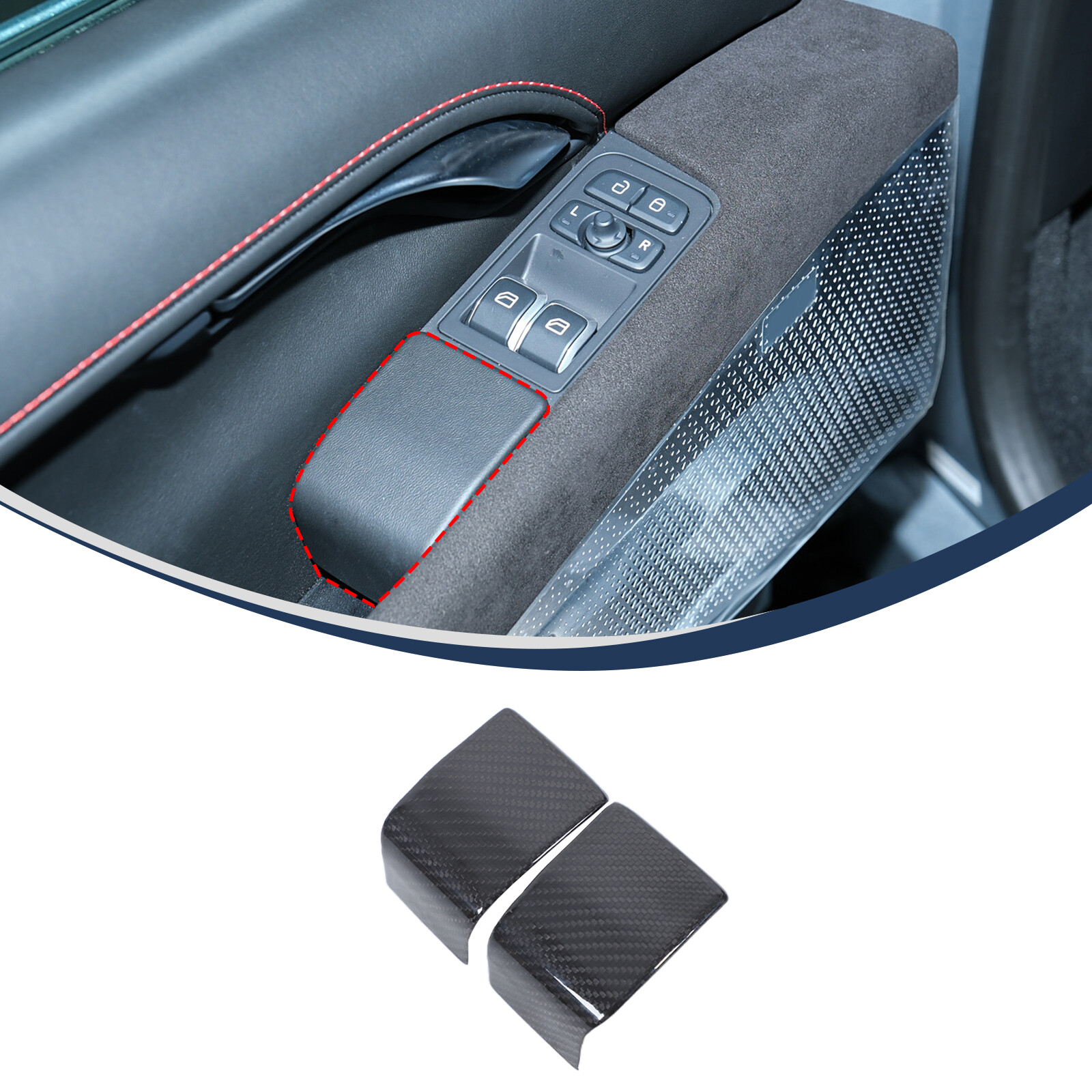 Real Dry Carbon Fiber Door Pull Fornt Trim Cover Fits Lotus EMIRA 2023-2025